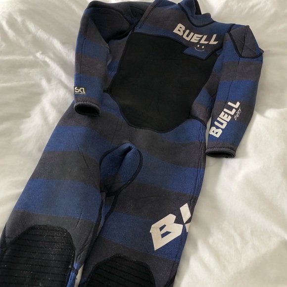 Wetsuit Full Suit 4/3mm No Zip Buell Striped - Picture 4 of 11